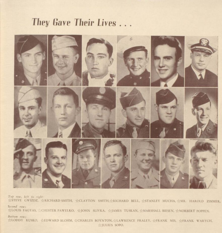 In 1944 &amp; 1945’s graduating class saw the loss of 18 students in service of their country during WW II.