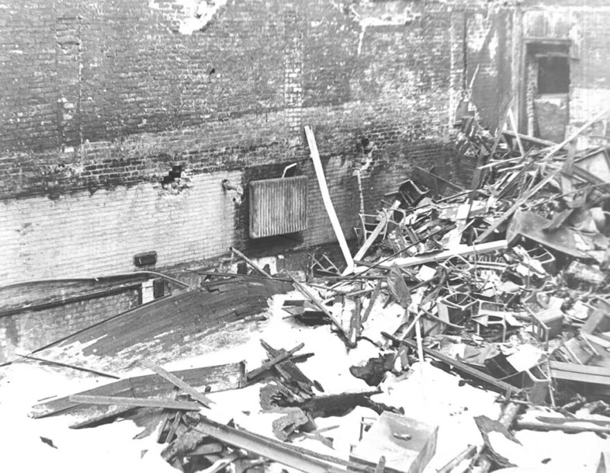 Interior damage to Hammond High School due to fire, 1967