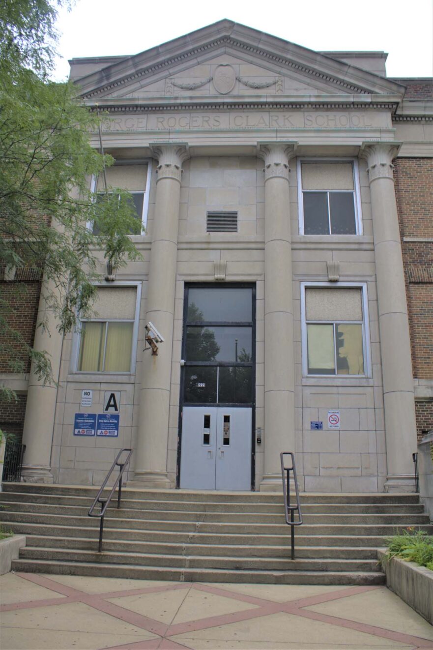 Main entrance of George Rodgers Clark High School 2021