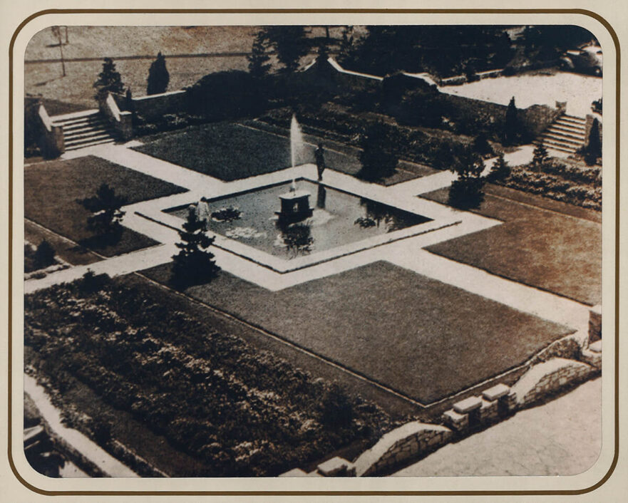 Sunken Rose Garden, circa 1940.