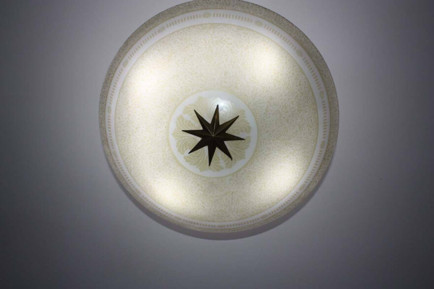 Original ceiling light fixture in Mayor’s conference room.