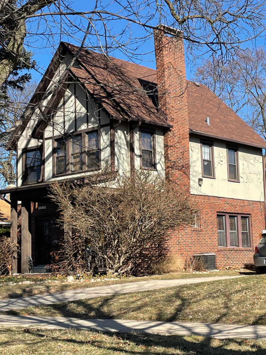 7443 Olcott Avenue, Tudor side view