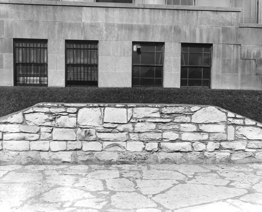 Rose garden wall, circa 1965.