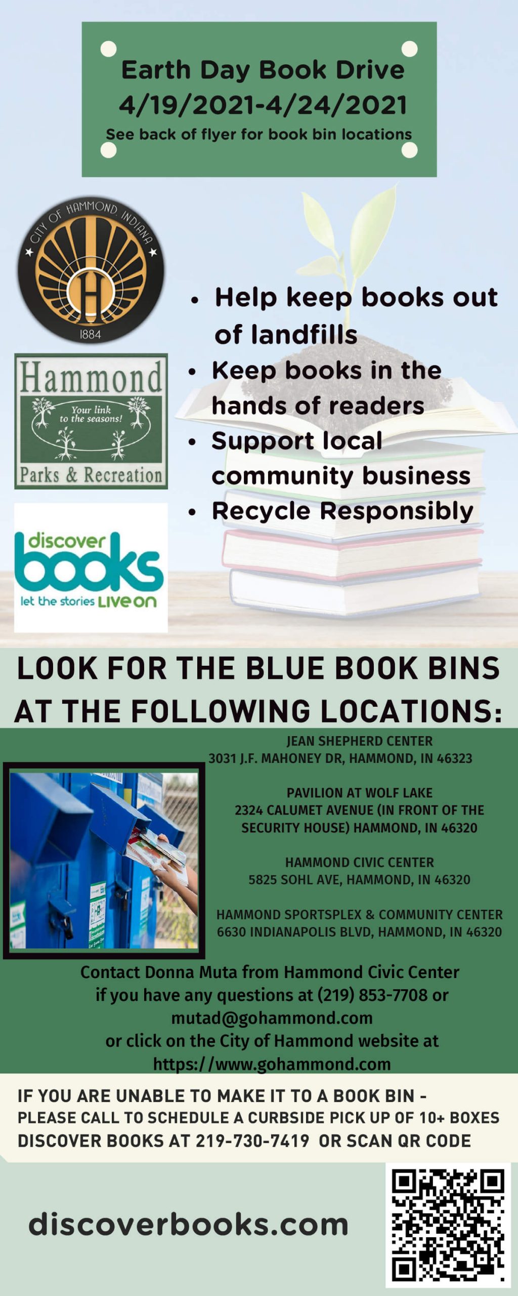 Earth Day Book Drive | City of Hammond, Indiana